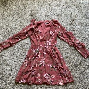 Wayf Floral Ruffle Long Sleeve Dress